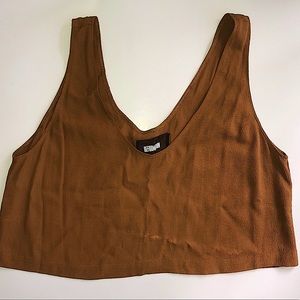 Reformation Crop Top Camel Brown Size L